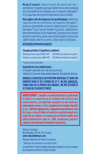 Probiotique Bébé Ddrops<sup>MD</sup>